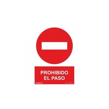 Señal Prohibido el Paso PVC 0,7 mm 210x300 mm  Normaluz
