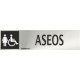 Señal Inox Aseos Mujer y Minusválidos 200x50 mm
