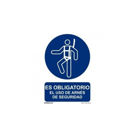 Señal Es Obligatorio el Uso del Arnés de Seguridad PVC 0,7 mm 210x300