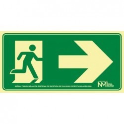 Señal de Evacuación con Flecha Derecha PVC 0,7 mm Clase B – Distancia