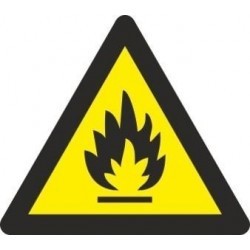 Adhesivo Triangular de Peligro de Incendio 90 mm