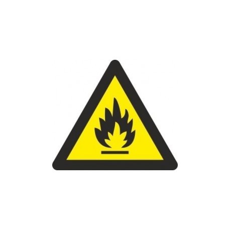 Adhesivo Triangular de Peligro de Incendio 90 mm
