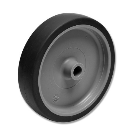 Rueda con Núcleo de Plástico y Banda de Caucho Color Gris para Aplica