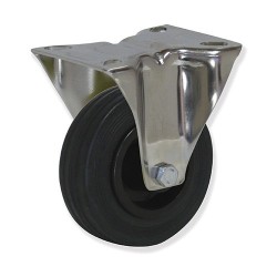 Rueda Modelo MI en Acero Inoxidable con Soporte de Pletina