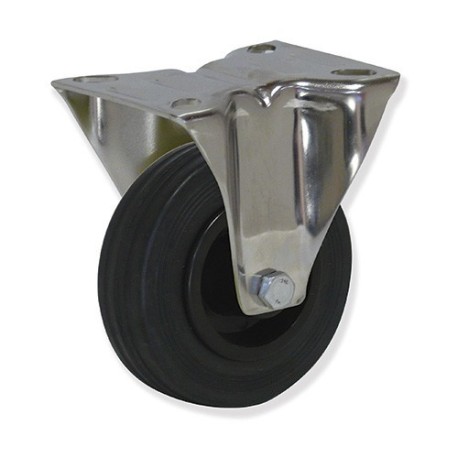 Rueda Modelo MI en Acero Inoxidable con Soporte de Pletina