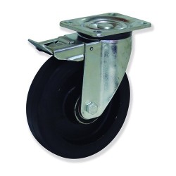 Ruedas HG  Hierro fundido y goma negra para alta capacidad de carga