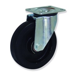 Ruedas HG  Hierro fundido y goma negra para alta capacidad de carga