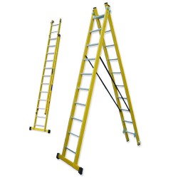 Escalera Transformable Doble TRF2 de Fibra con Norma EN 61478