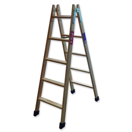 TMDA  Escalera tijera doble acceso de madera