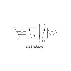PEDAL NEUMATICO 5/2 1/4 BIESTABLE SIN PROTECCION REF. AIGNEP 06V00000