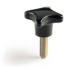 Pomo Tecnodin DIN 6335 110021T con espiga roscada – Resina fenólica y