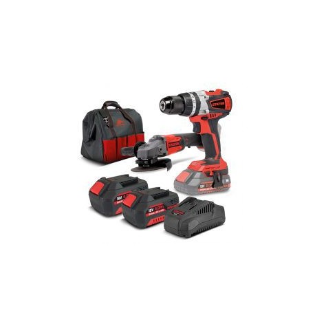 Set 18V PBL 2034 PK + AGR L20 | Taladro Brushless + Amoladora STAYER