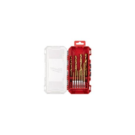 Estuche de 10 brocas Milwaukee Red Hex HSSG TiN