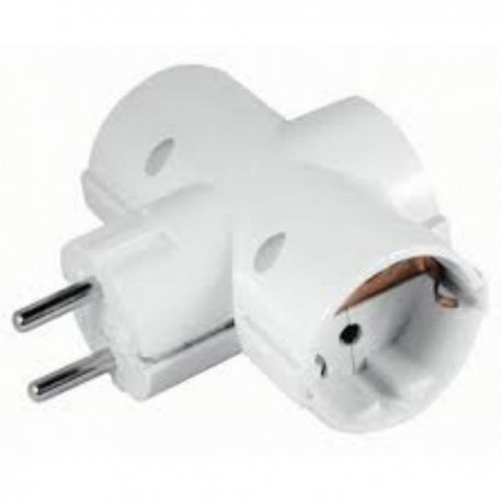Adaptador de 3 tomas con interruptor Asein WES103501030